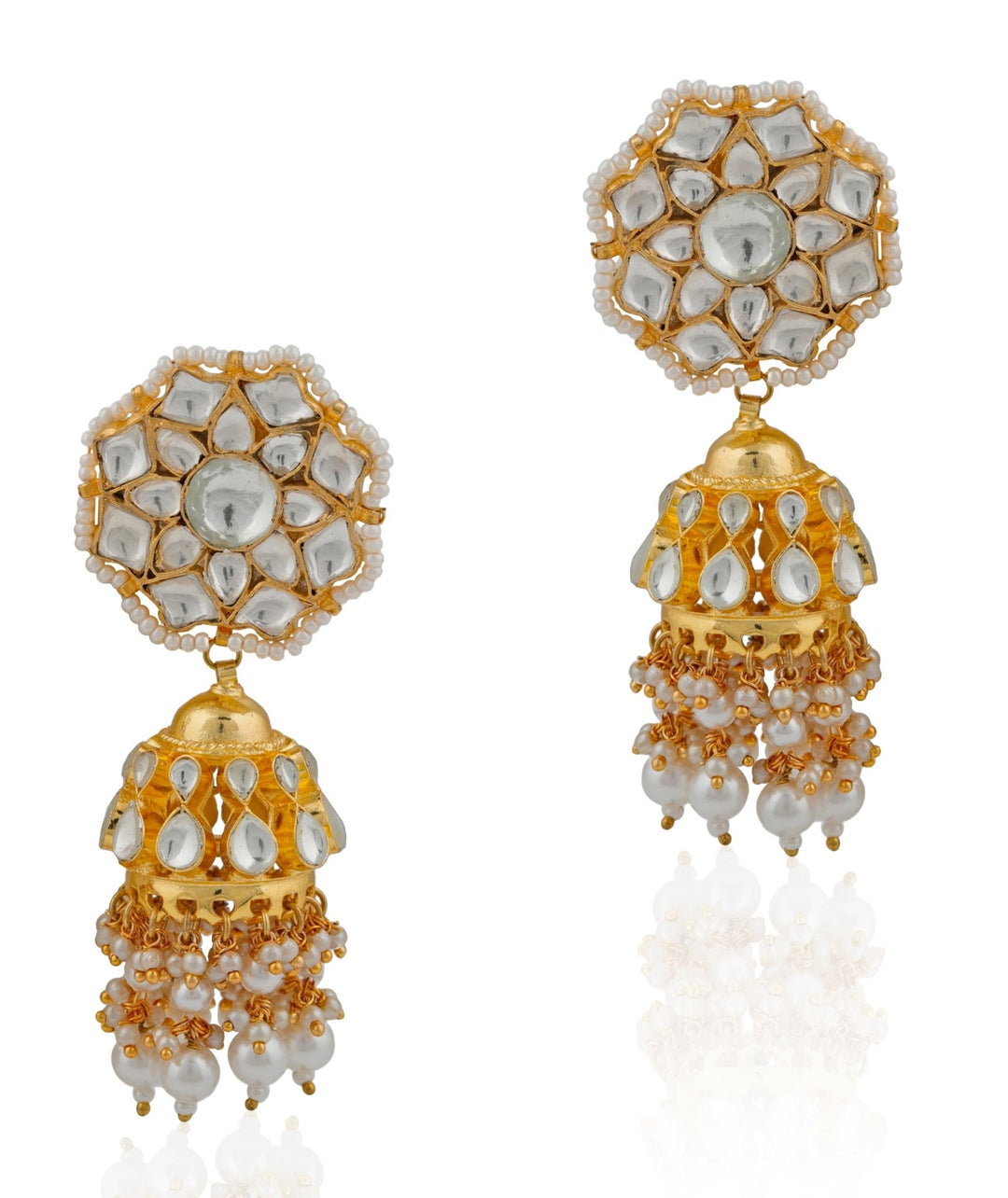 Gold Finish Royal Necklace Set Riana by Shikha Jindal - Fabilicious Fashion