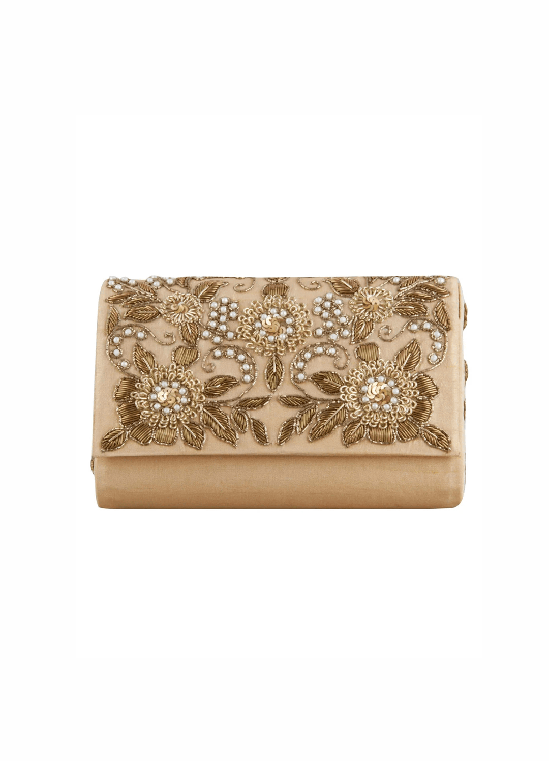 Gold Floral Clutch The Purple Sack - Fabilicious Fashion