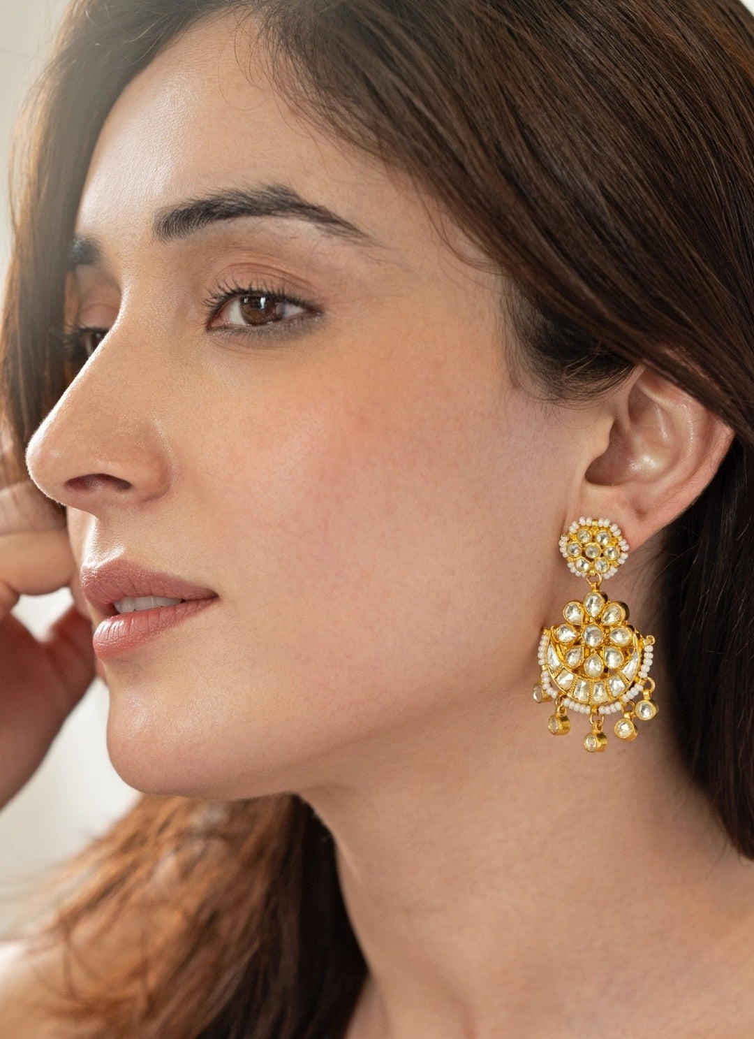 Do Taara Gold Floral Kundan EarringsFabilicious Fashion