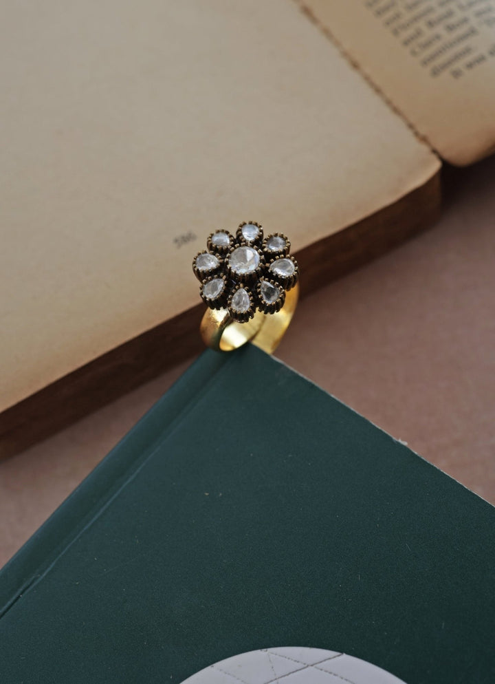 Do Taara Gold Floral Polki RingFabilicious Fashion