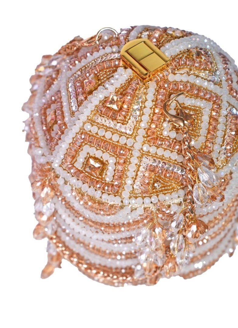 Gold Georgette Embellished Bucket Bag House of Kosha - Fabilicious Fashion