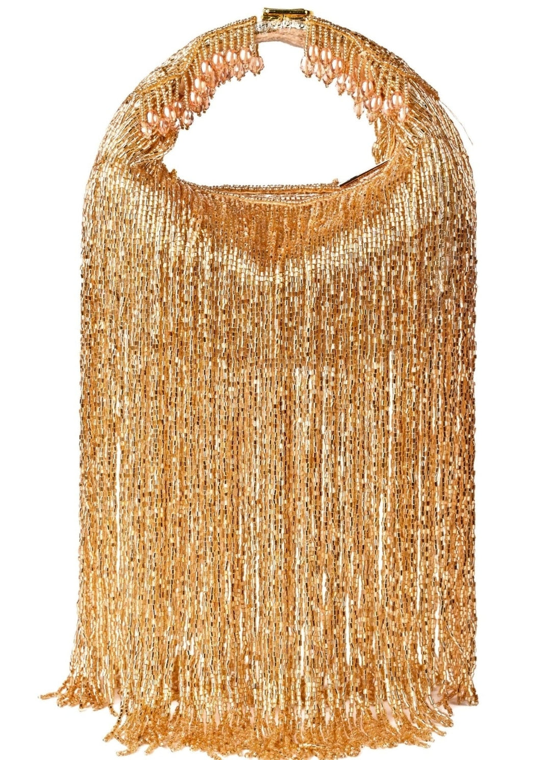 Gold Georgette Handcrafted Hand Bag House of Kosha - Fabilicious Fashion