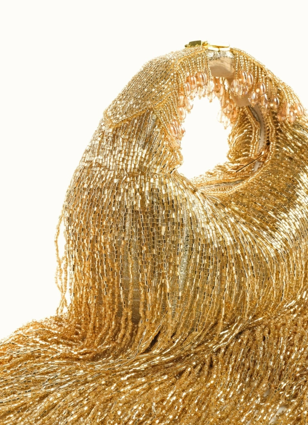 Gold Georgette Handcrafted Hand Bag House of Kosha - Fabilicious Fashion