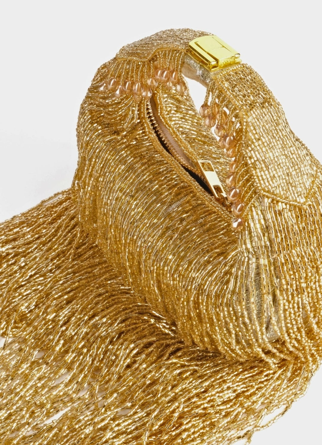 Gold Georgette Handcrafted Hand Bag House of Kosha - Fabilicious Fashion