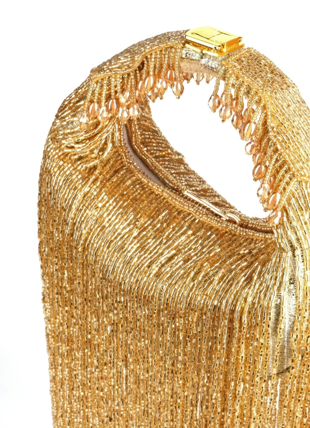 Gold Georgette Handcrafted Hand Bag House of Kosha - Fabilicious Fashion