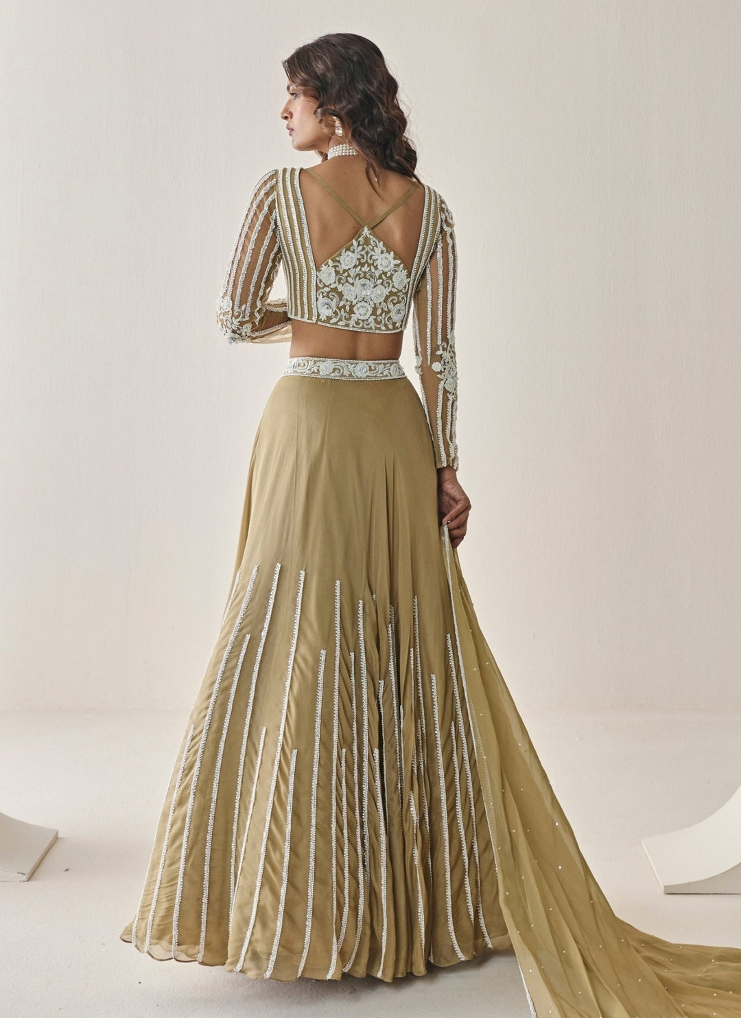 Seema Thukral Gold Georgette Lehenga SetFabilicious Fashion