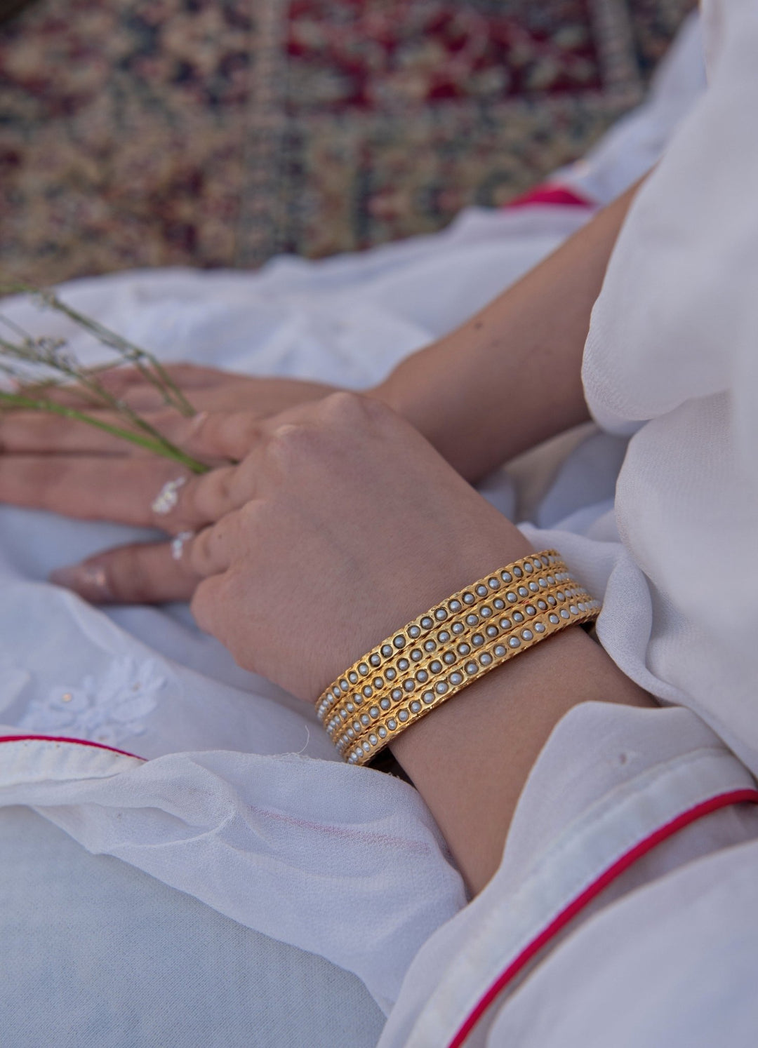 Do Taara Gold Jadau Bangle SetFabilicious Fashion