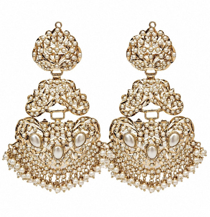 Vivinia By Vidhi Mehra Gold Jadau Pearl Embellished EarringsFabilicious Fashion