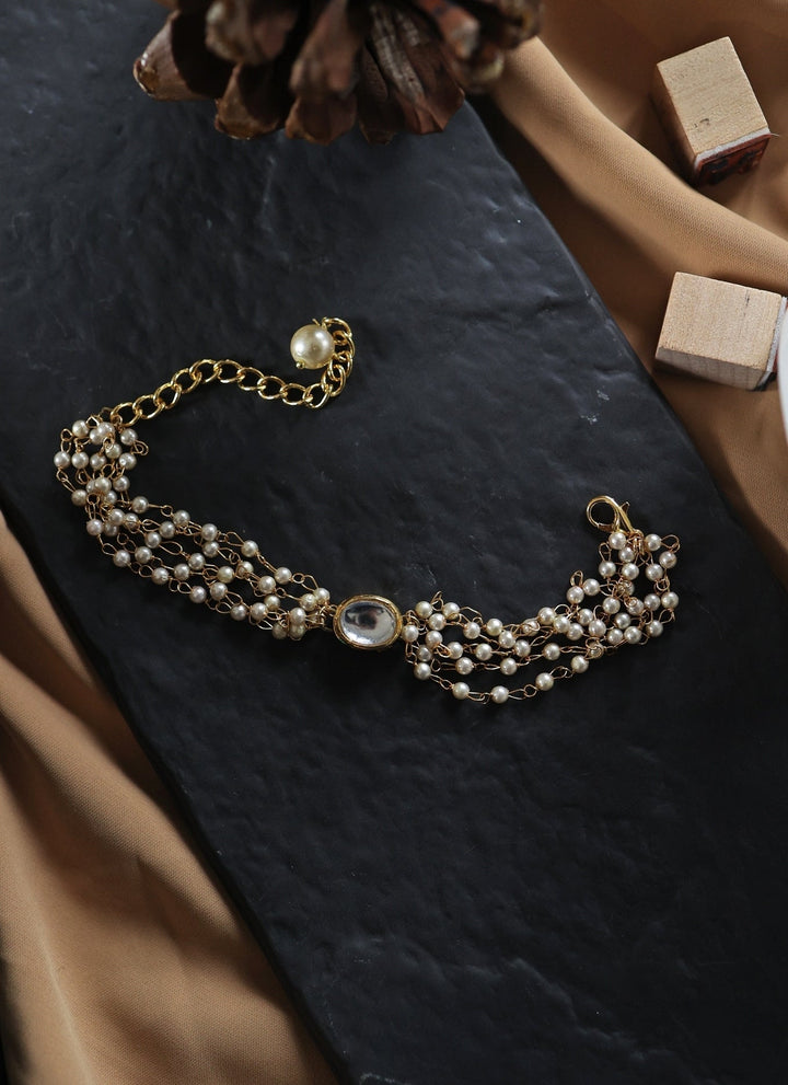 Do Taara Gold Kundan And Pearl BraceletFabilicious Fashion