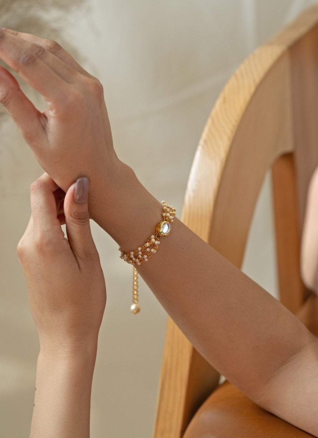 Do Taara Gold Kundan And Pearl BraceletFabilicious Fashion