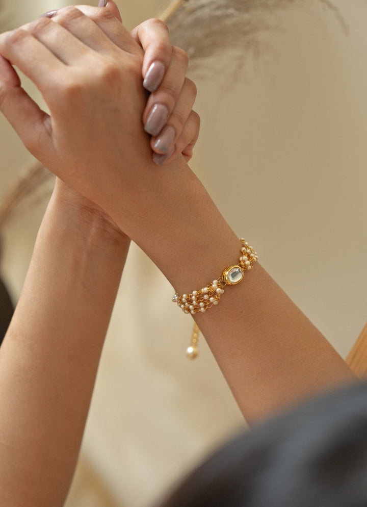 Do Taara Gold Kundan And Pearl BraceletFabilicious Fashion