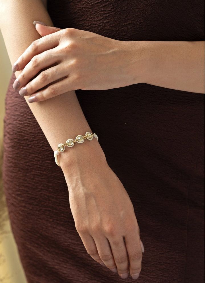 Do Taara Gold Kundan And Pearls BraceletFabilicious Fashion