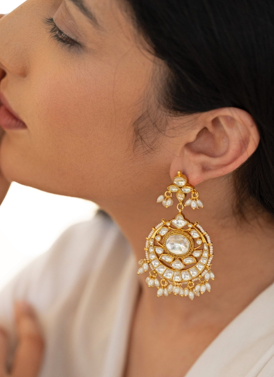 Do Taara Gold Kundan And Pearls EarringsFabilicious Fashion