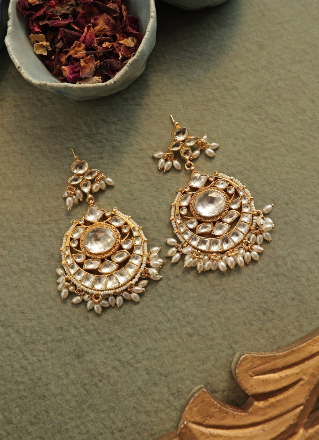 Do Taara Gold Kundan And Pearls EarringsFabilicious Fashion