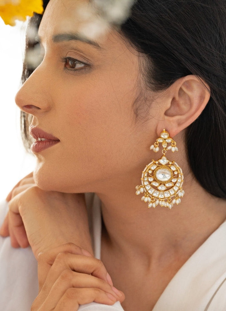 Do Taara Gold Kundan And Pearls EarringsFabilicious Fashion