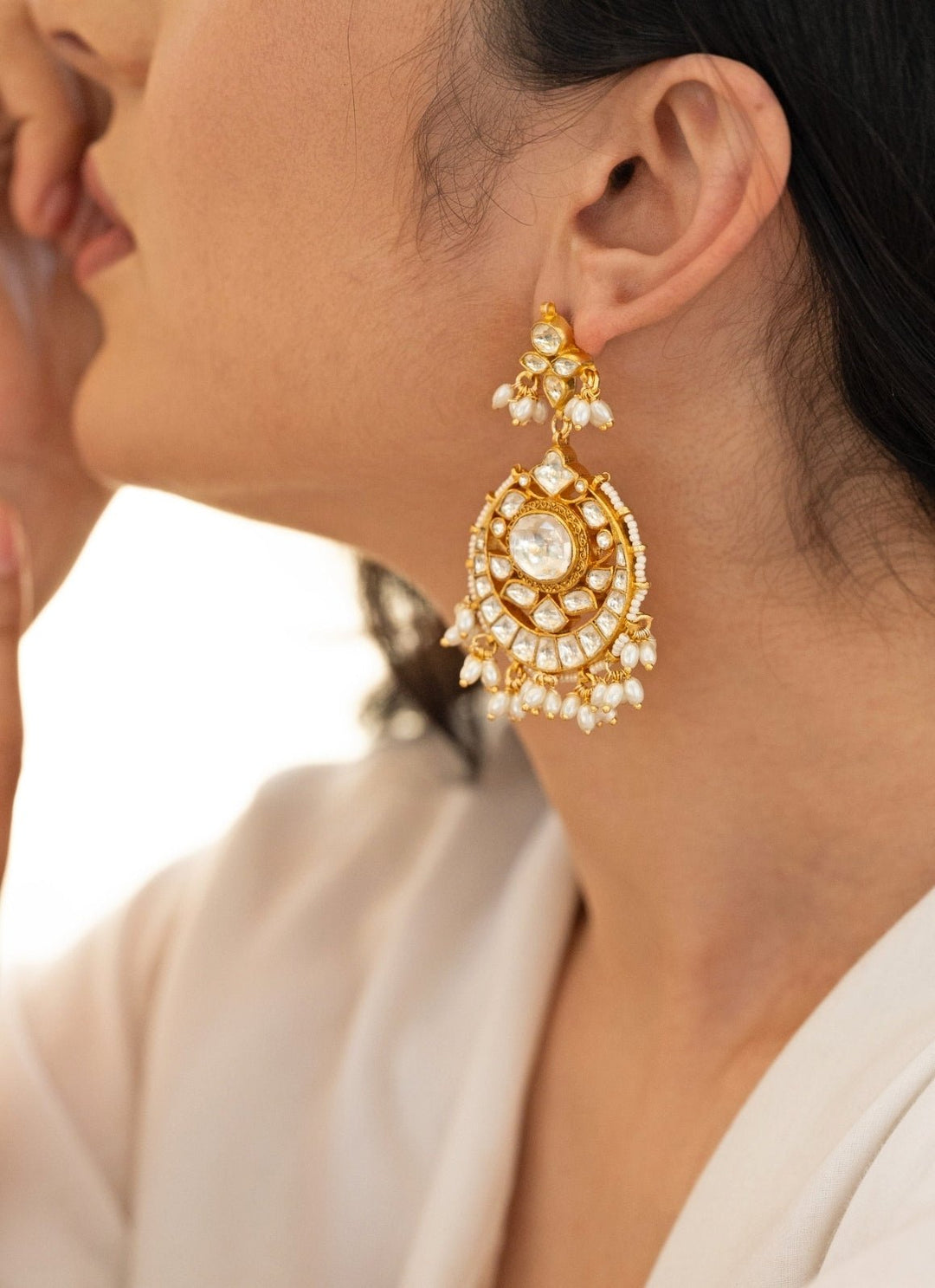 Do Taara Gold Kundan And Pearls EarringsFabilicious Fashion