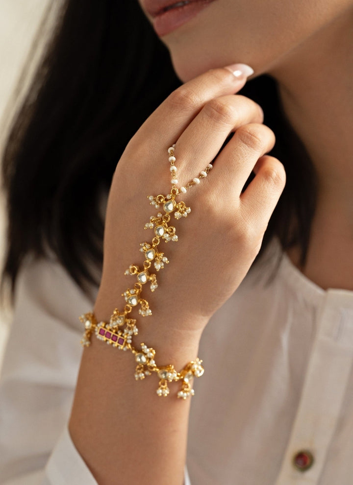 Do Taara Gold Kundan And Pearls HathphoolFabilicious Fashion