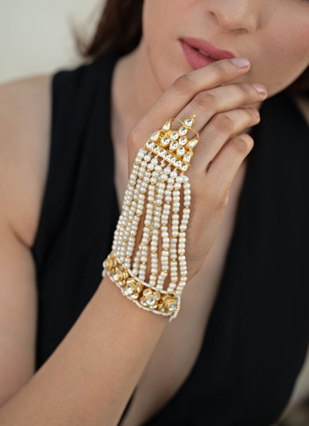 Do Taara Gold Kundan And Pearls HathphoolFabilicious Fashion