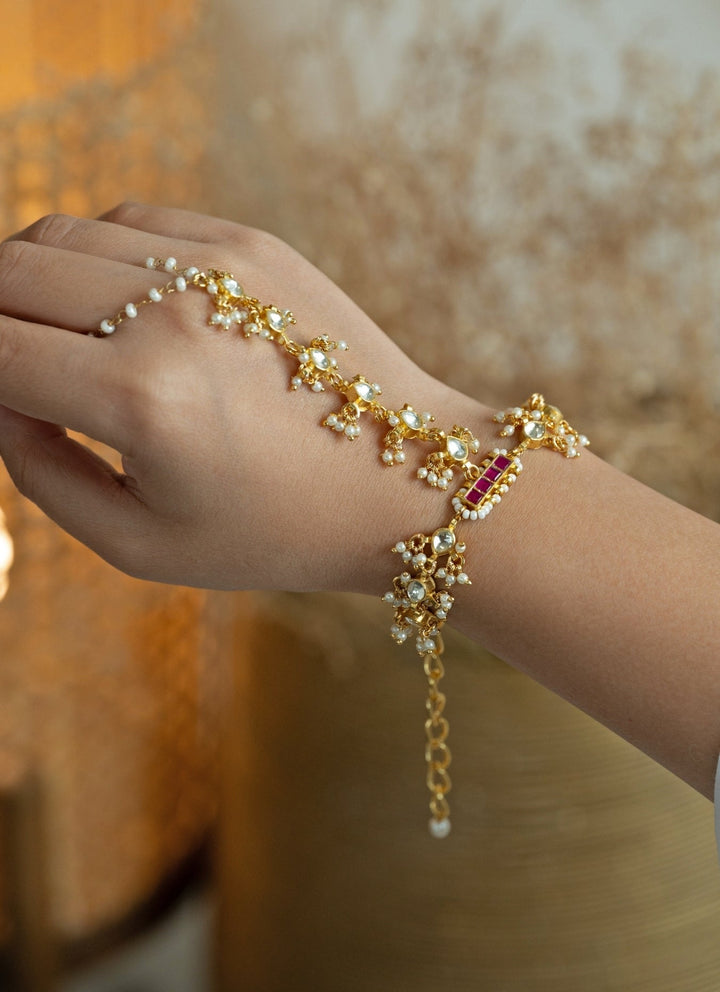Do Taara Gold Kundan And Pearls HathphoolFabilicious Fashion