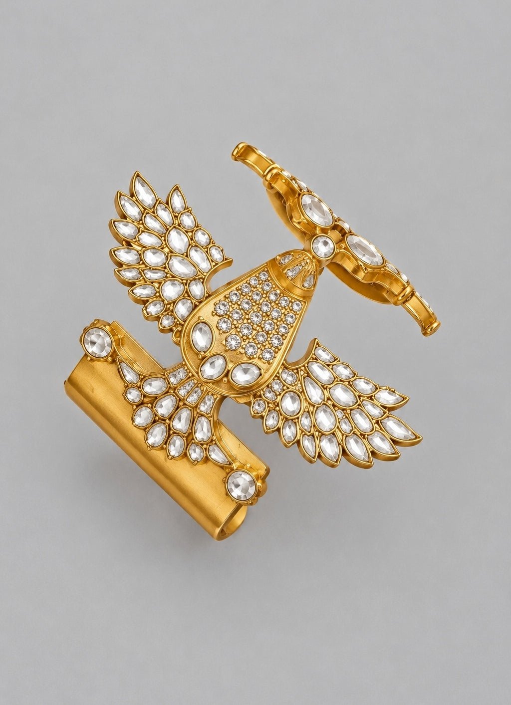 Zevar by Geeta Gold Kundan And Polki Cuff BraceletFabilicious Fashion
