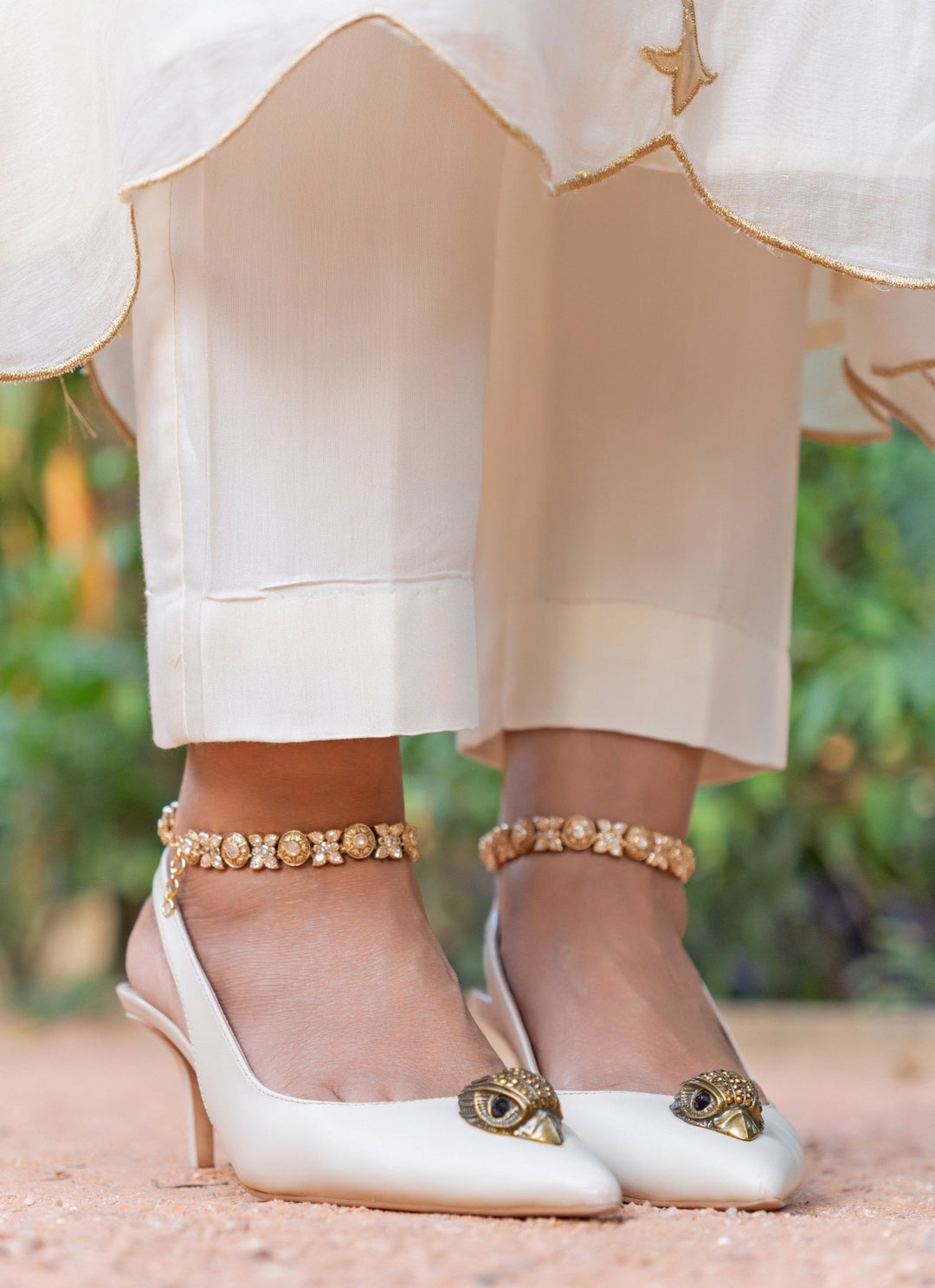 Zevar by Geeta Gold Kundan And Polki PayalFabilicious Fashion