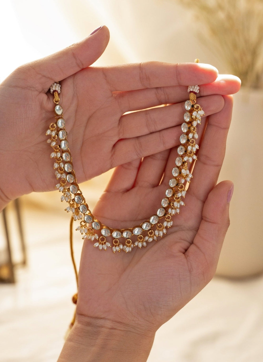 Do Taara Gold Kundan Choker NecklaceFabilicious Fashion