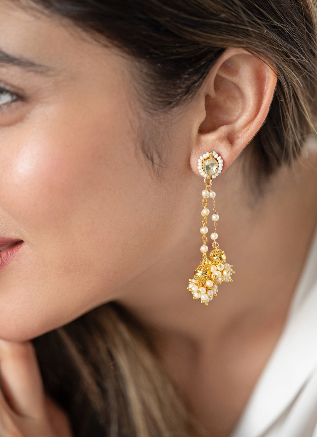 Do Taara Gold Kundan Dangler EarringsFabilicious Fashion