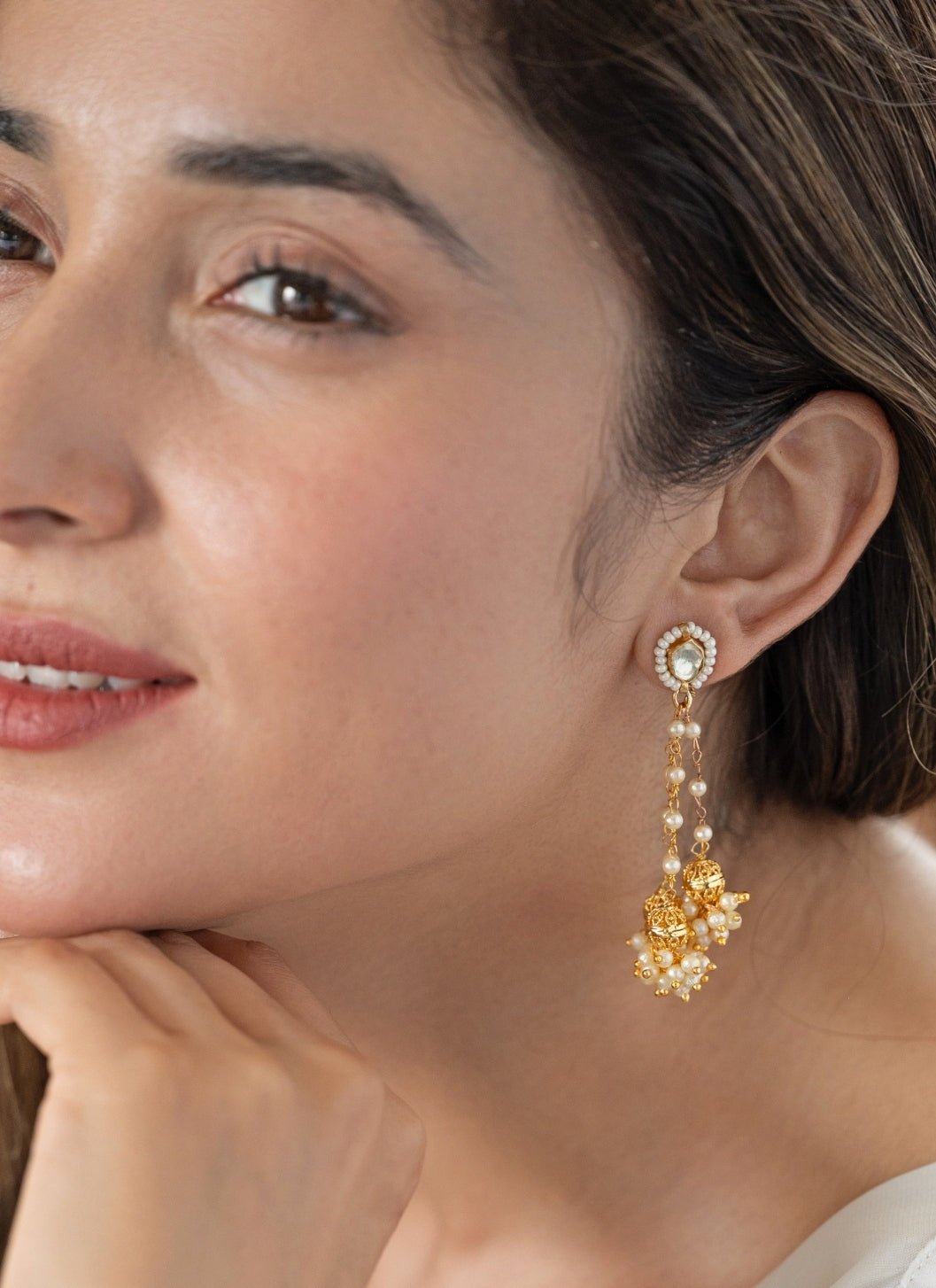 Do Taara Gold Kundan Dangler EarringsFabilicious Fashion