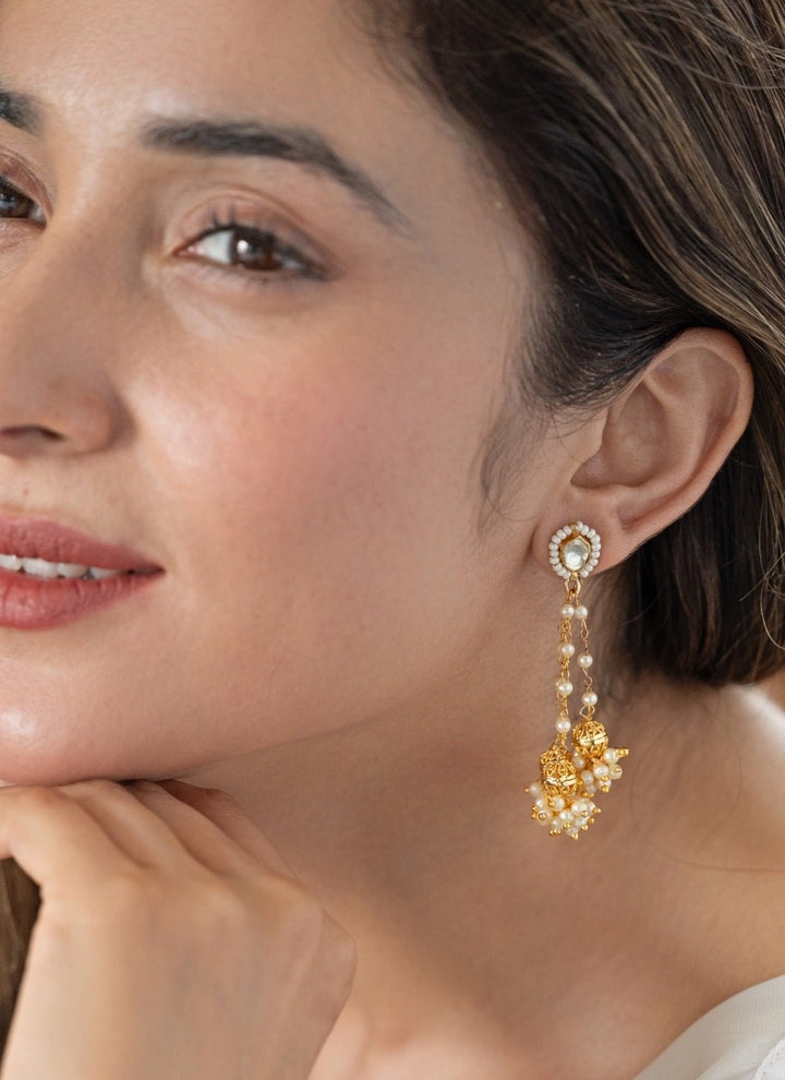 Do Taara Gold Kundan Dangler EarringsFabilicious Fashion