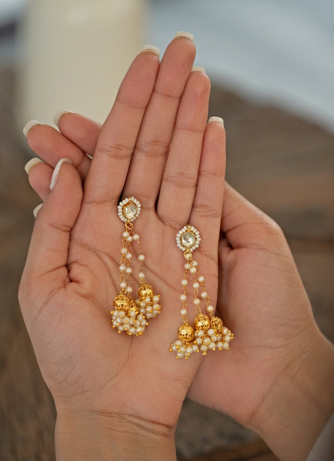 Do Taara Gold Kundan Dangler EarringsFabilicious Fashion
