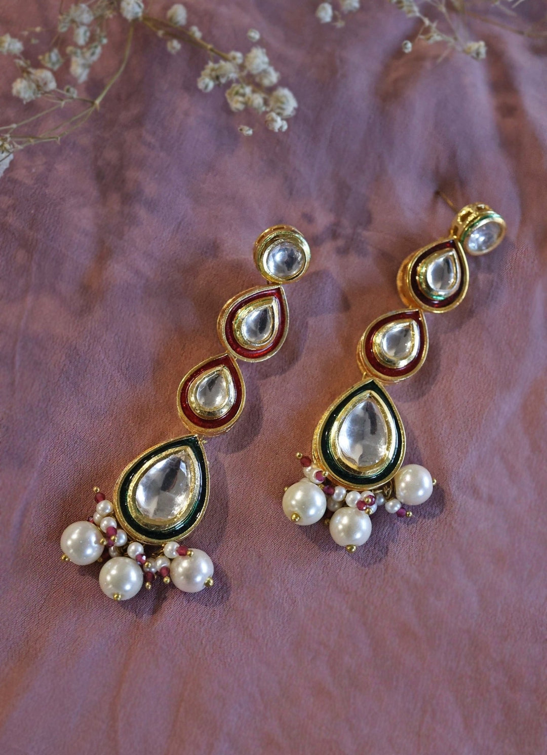 Do Taara Gold Kundan EarringsFabilicious Fashion