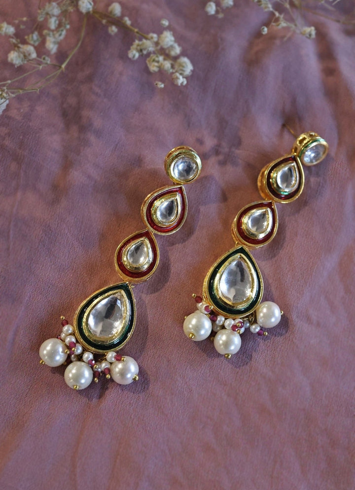 Do Taara Gold Kundan EarringsFabilicious Fashion
