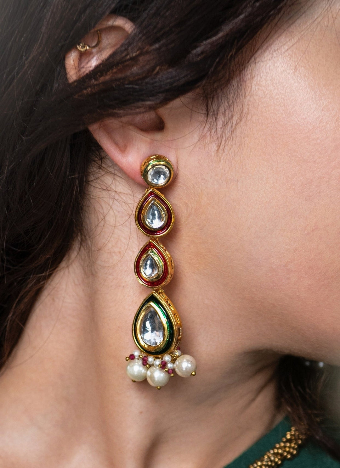 Do Taara Gold Kundan EarringsFabilicious Fashion