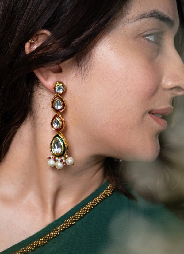 Gold Kundan Earrings