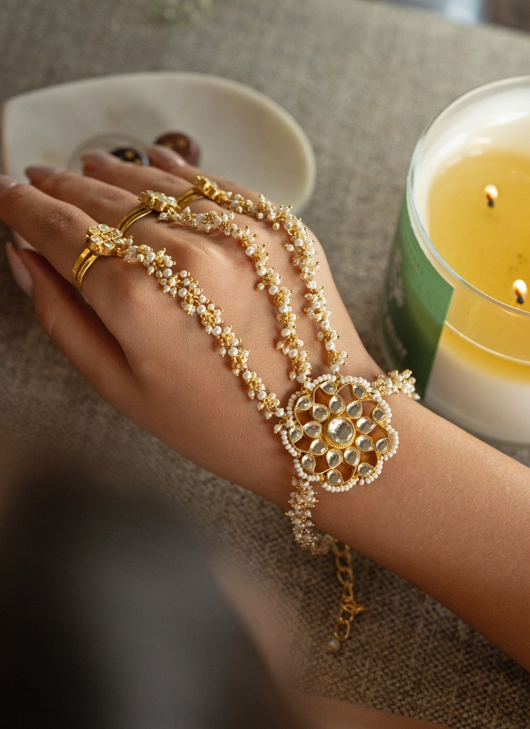 Do Taara Gold Kundan HathphollFabilicious Fashion