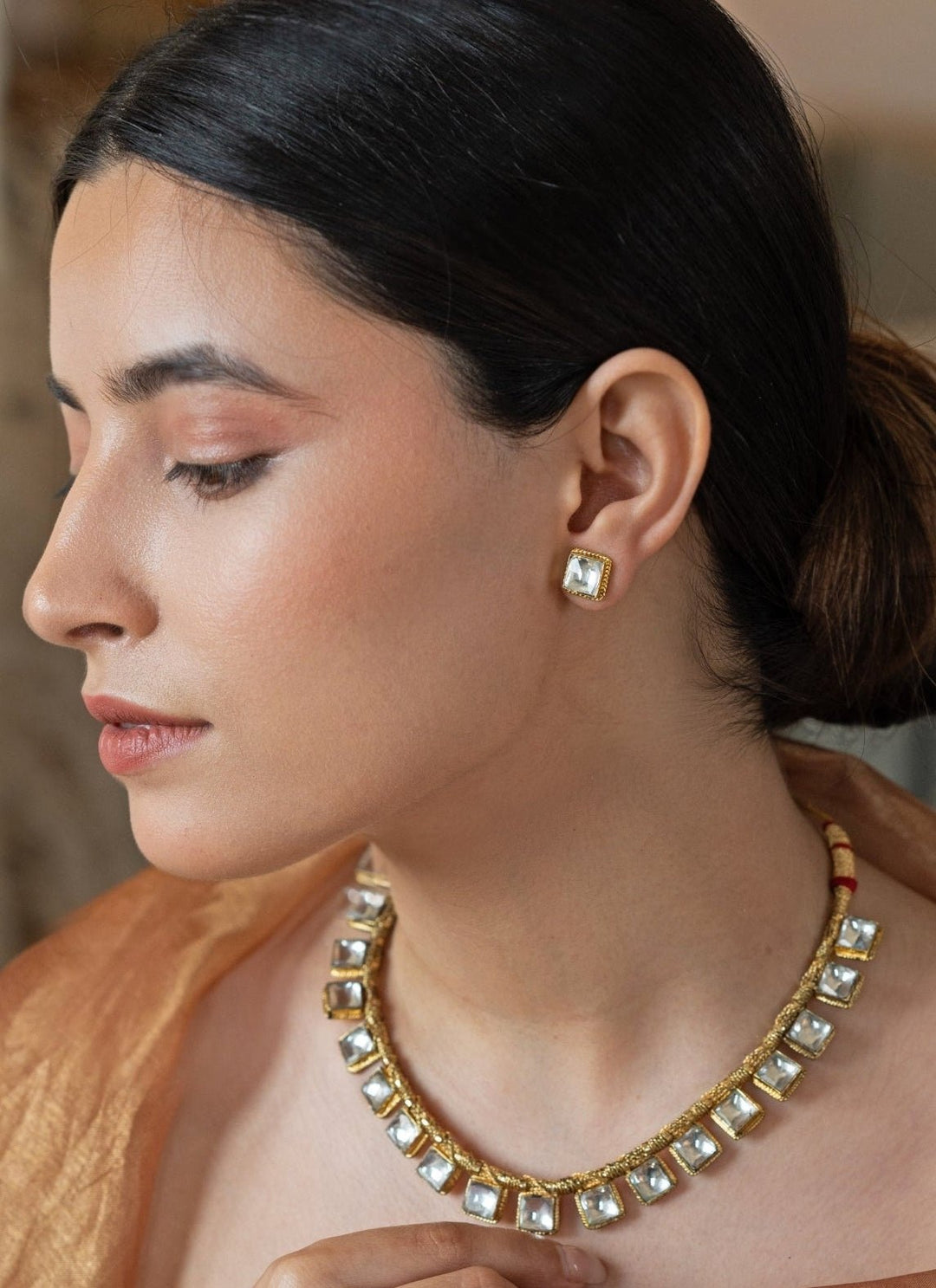 Do Taara Gold Kundan Necklace SetFabilicious Fashion