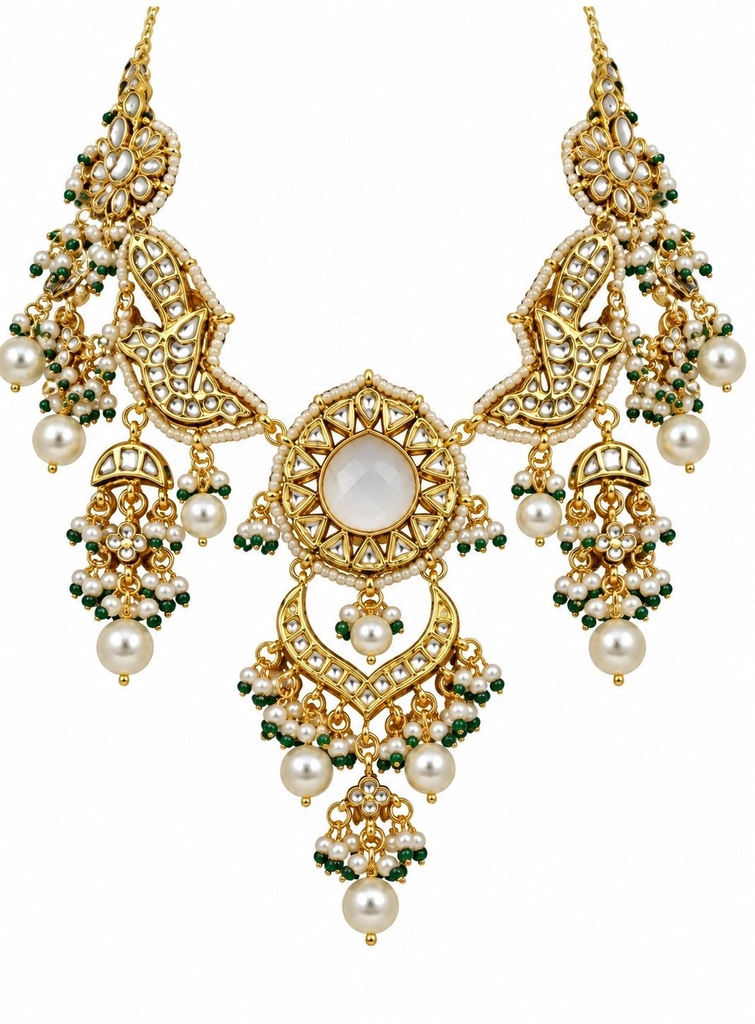 Vivinia By Vidhi Mehra Gold Kundan Pearl Statement Necklace SetFabilicious Fashion