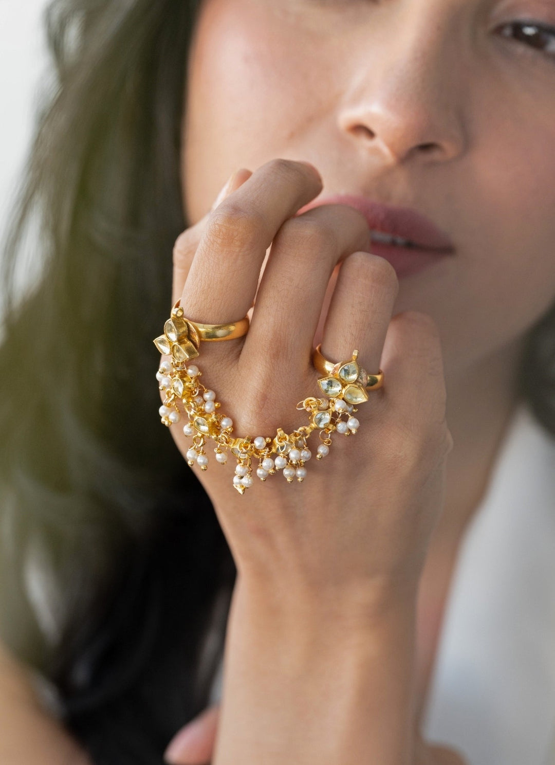 Do Taara Gold Kundan RingFabilicious Fashion