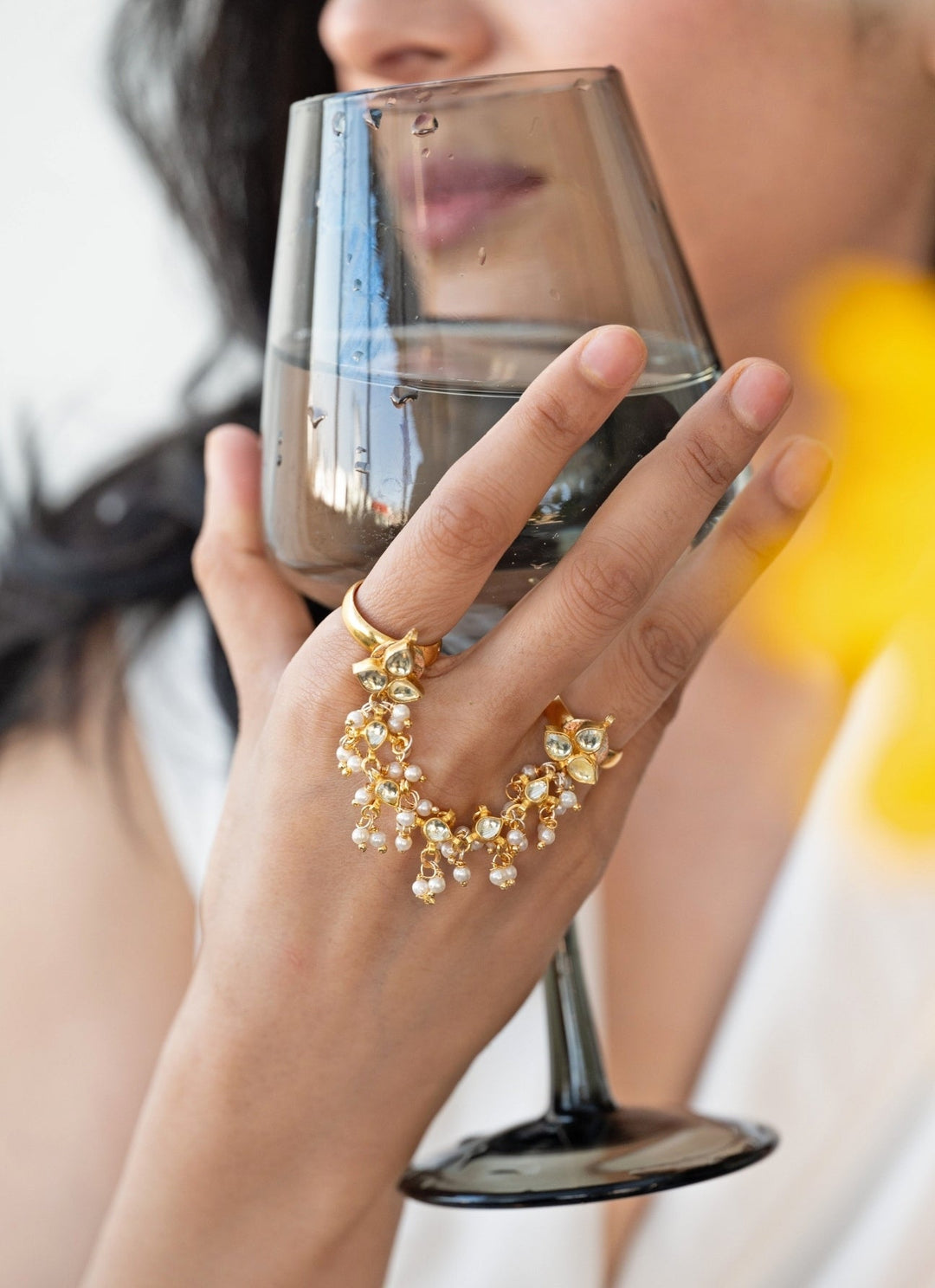 Do Taara Gold Kundan RingFabilicious Fashion