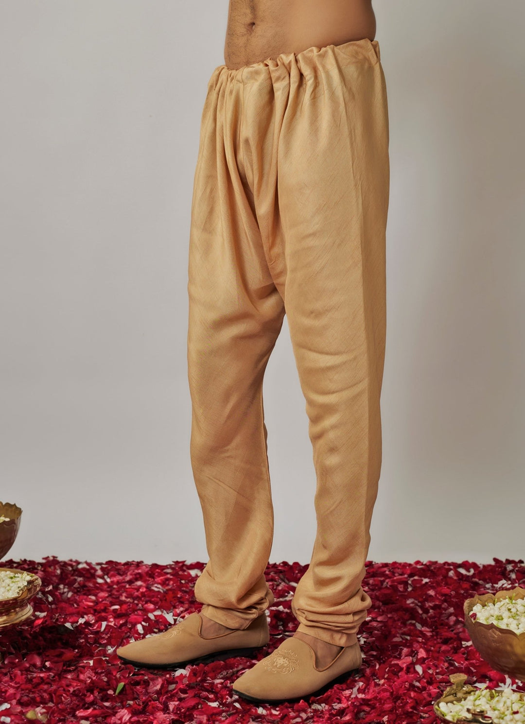 Gold Kurta Set with Embroidered Bandi Jacket Renee Label - Men - Fabilicious Fashion