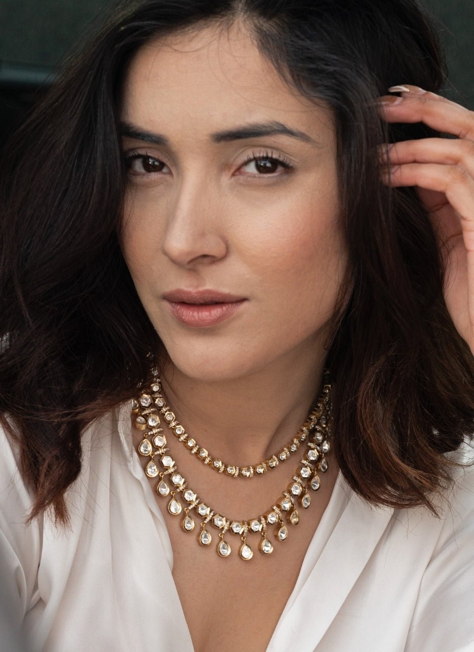 Do Taara Gold Layered Polki Necklace SetFabilicious Fashion
