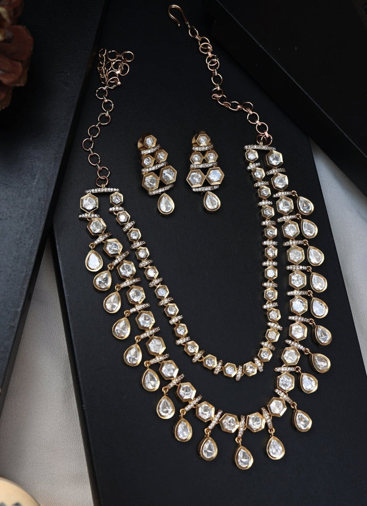Do Taara Gold Layered Polki Necklace SetFabilicious Fashion