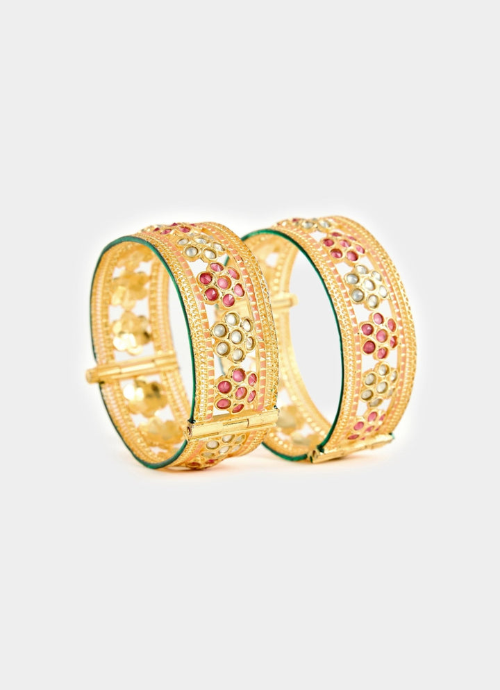 Gold Meenakari Bangle Vivinia By Vidhi Mehra - Fabilicious Fashion