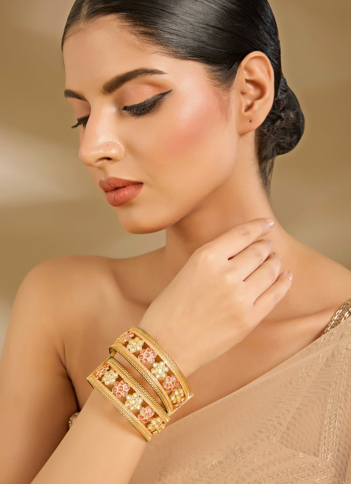 Gold Meenakari Bangle Vivinia By Vidhi Mehra - Fabilicious Fashion