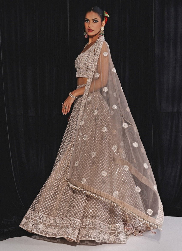 Gold Mirrorwork And Beadwork Lehenga Set Twenty Nine - Fabilicious Fashion