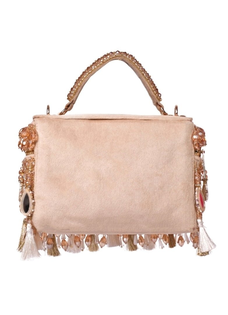 Gold Mirrorwork Embellished Vanity Bag House of Kosha - Fabilicious Fashion