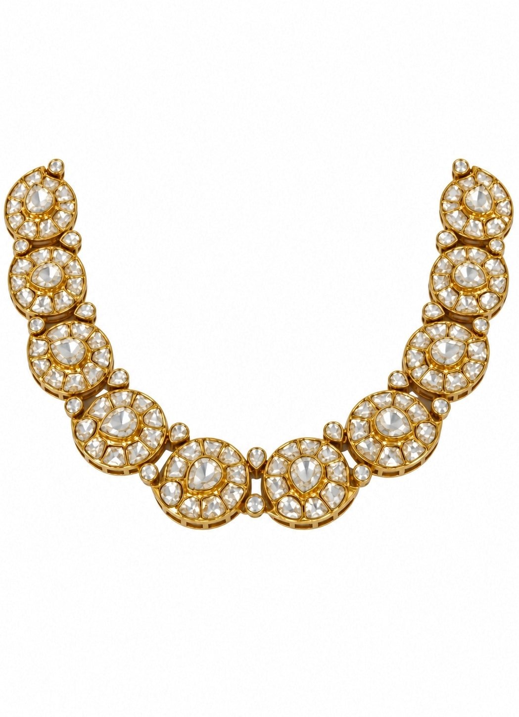 Vivinia By Vidhi Mehra Gold Moissanite Polki Floral Choker SetFabilicious Fashion