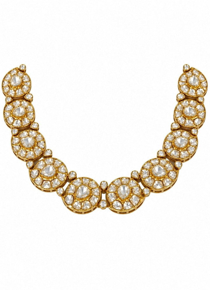 Vivinia By Vidhi Mehra Gold Moissanite Polki Floral Choker SetFabilicious Fashion