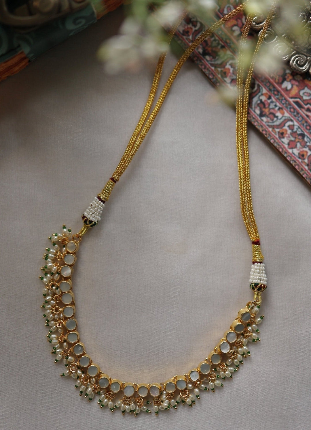 Do Taara Gold Mother Of Pearl NecklaceFabilicious Fashion