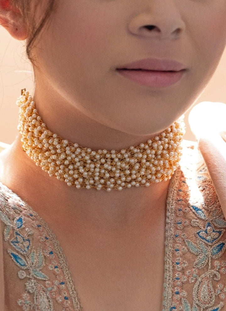 Do Taara Gold Multilayered Pearl Choker NecklaceFabilicious Fashion